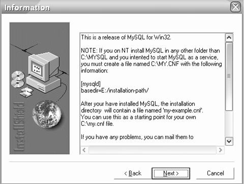 ��������� MySQL ��� Windows